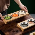 thumbnail image 5 of Sauce Dishes Seasoning Dishes Sushi Dipping Bowl Saucers Bowl Mini Appetizer Plates, with wooden support, 5 of 5