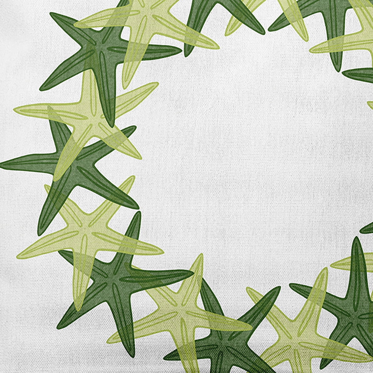 Simply Daisy Green Colored Starfish Wreath Soft Spun Polyester Indoor/Outdoor Throw Pillow, 16" x 16"