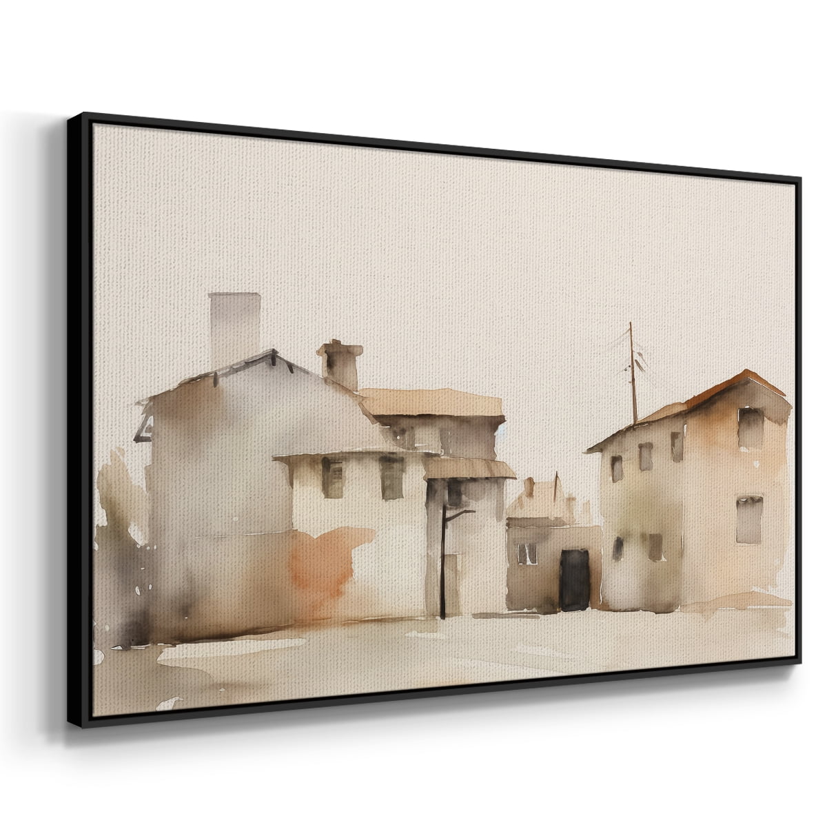 Vintage Landscape-XI By Wexford Home Framed in Black Wood Gallery Wrapped Canvas 17 in. x 25 in.