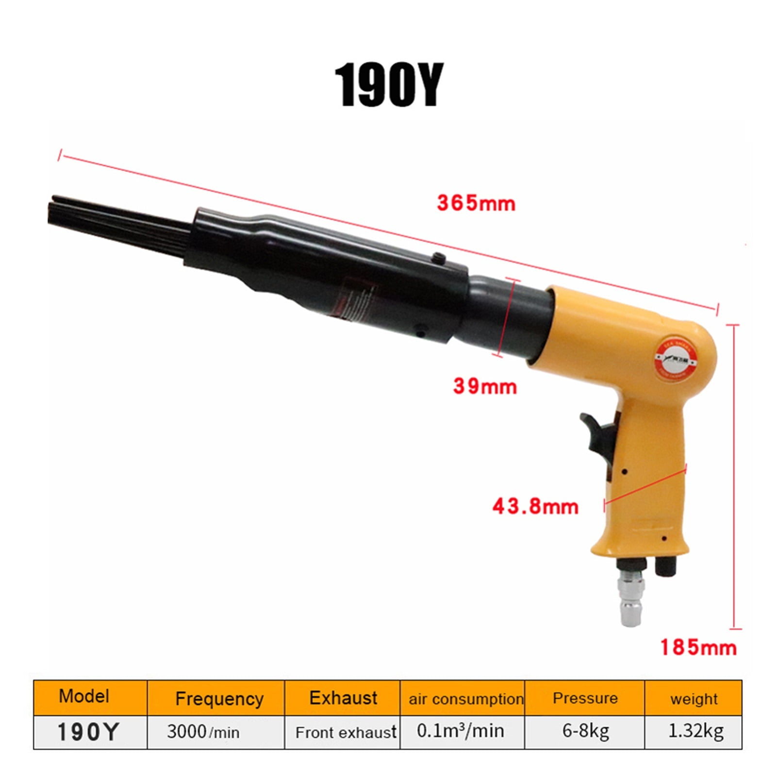 Pneumatic Air Needle Scalers Rust Removal Gun 190Y Air Hammer Small Rust Remover Tools ,Power Hammer Drills