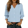 thumbnail image 3 of TaTaai Women's Fashion Spring And Summer Button Up Cardigan 3/4 Quarter Sleeve Jacket V-neck Top/shirt Gift, 3 of 6