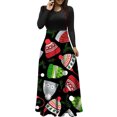 thumbnail image 1 of Vestidos de Navidad Para Mujer Estampado de Manga Larga Cuello Redondo Vestido Largo Playa Casual Maxi Sundress Odeerbi ODB202969, 1 of 6
