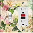 thumbnail image 1 of Metal Light Switch Plate Outlet Cover White Rose Flower Butterfly ROS004, 1 of 13