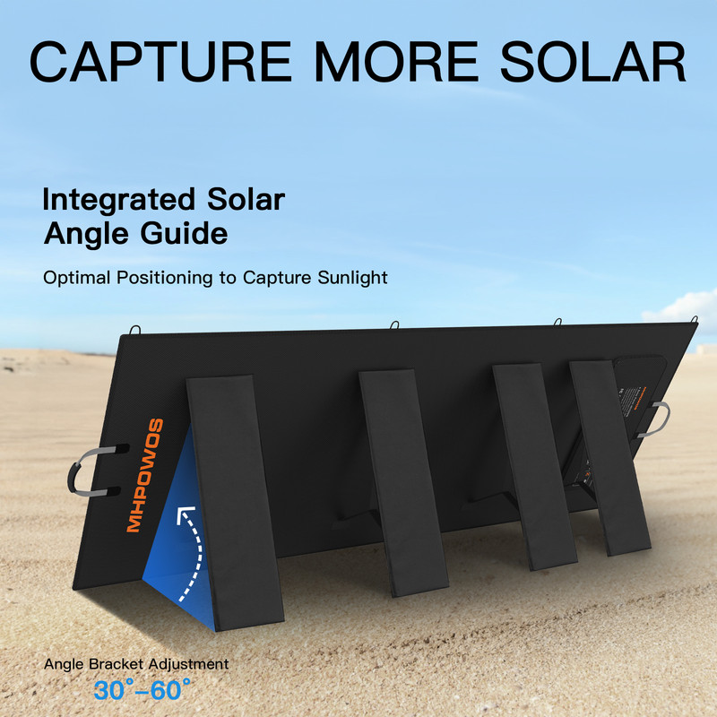 MHPOWOS 2 Pack 400W 31V Portable Solar Panel Kit IP67 Waterproof Foldable Solar Panel Charger MC-4 Output with Adjustable Kickstands for RV Power Station off Grid System