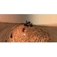 thumbnail image 2 of Curiosity 14x9 Black Ornate Wood Framed with Double Matting Museum Art Print Titled - Curiosity Self-Portrait at Buckskin Drilling Site on Mount Sharp, 2 of 4