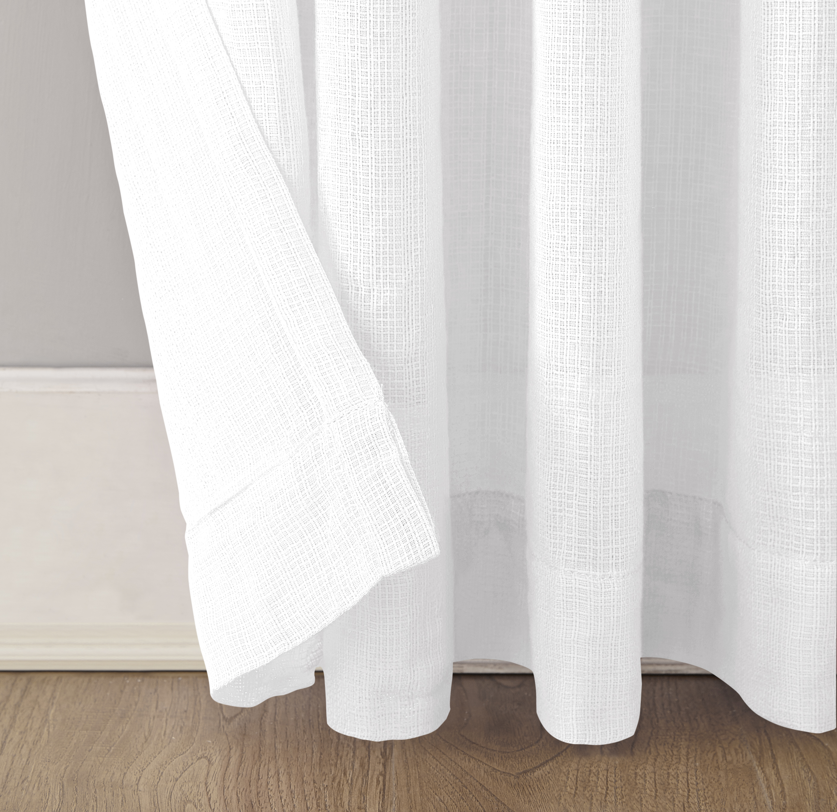 No. 918 Brayden Cotton Gauze Curtain Single Panel 50" x 84", White