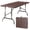 Brown-1PCS, variant on Favory 6FT Folding Table for Indoor Outdoor, Portable Heavy Duty Fold-in-Half Plastic Dining Picnic Party Camping Table with Carrying Handle-Brown-1PCS