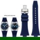 thumbnail image 3 of Correa de reloj 1853 para TISSOT PRX T137.407/410 Super Player, correa de reloj de silicona de caucho para hombres y mujeres, 26 x 12 mm, extremo convexo, 3 of 5