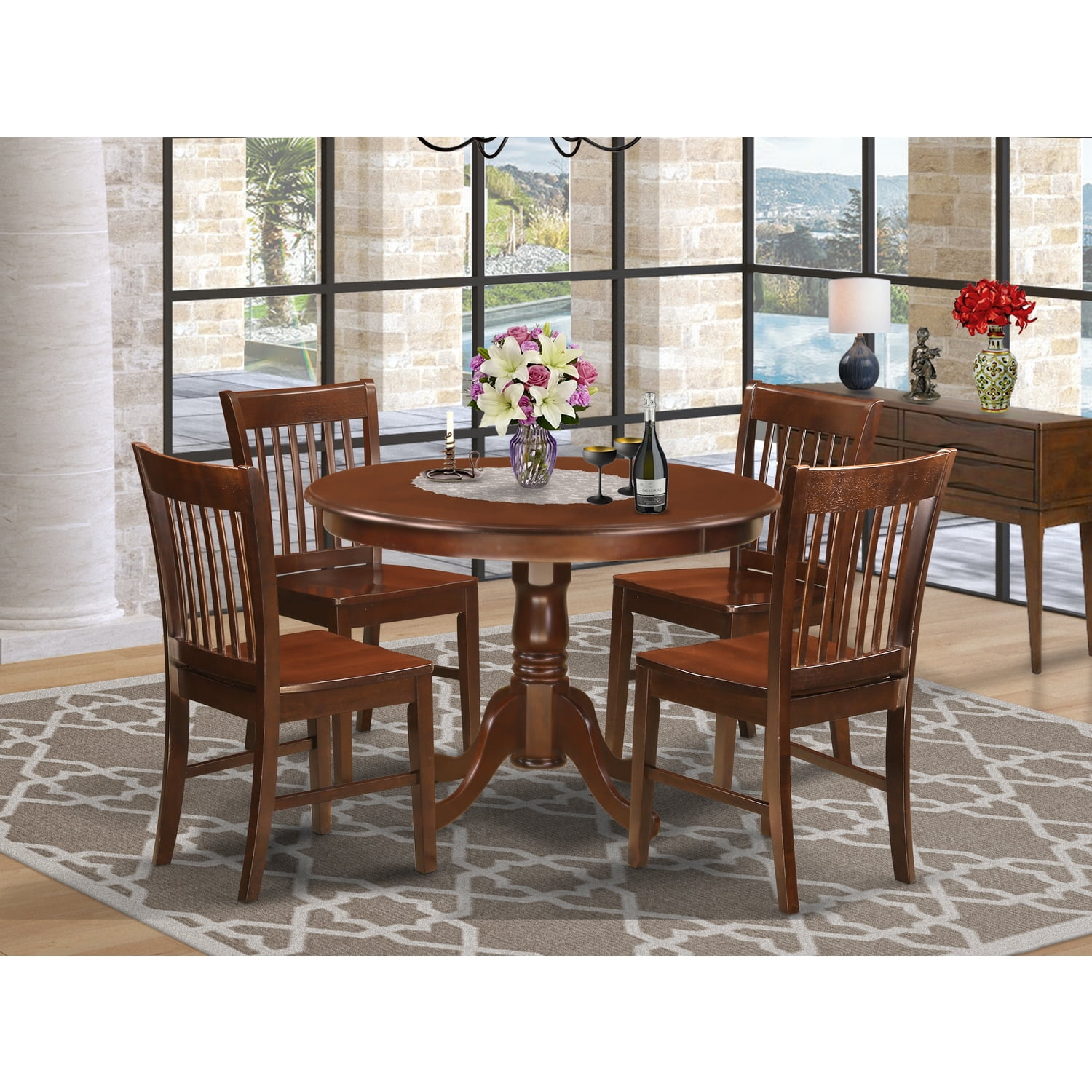 Set With A Kitchen Table And ChairsFinishMahogany,Number of