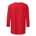 thumbnail image 4 of Funny Crewneck Tshirts Womens 3/4 Sleeve Halloween Graphic Tee Tops Cute Ghost Soft Loose Pullover Red 3XL, 4 of 5