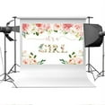 thumbnail image 4 of Aperturee It's a Girl Baby Shower Backdrop Watercolor Pink Floral Photography Background 5x3ft Flower Baby Girl Party Decorations Photo Booth Photoshoot Props Banner Supplies, 4 of 4