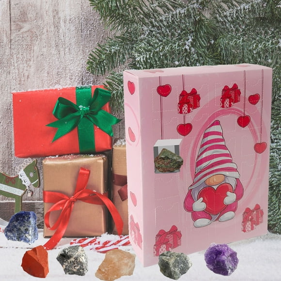 EGNMCR Christmas Decorations, Christmas Tree ornaments, Christmas Gifts 2024 Christmas Advent Calendar 24 Natural Crystal Agate Fossils Day Advent Calendar
