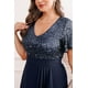 thumbnail image 4 of Vestido Pinup Fashion para madre de la novia, talla grande, azul marino, 4 of 7