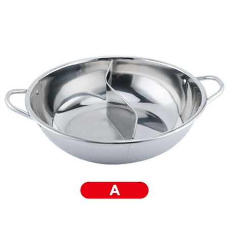 

Hot Pot Stainless Steel Divided 2 Handle Cooking Kitchenware Pot Cooking Supplies 12.6 Inch