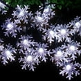 thumbnail image 2 of Morttic Solar Christmas Lights Snowflake 40ft 100 LED 8 Modes Fairy String Lights for Outdoor Garden Holiday Party Patio Yard Christmas Decorations, White, 2 of 10