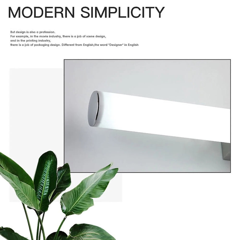 Modern LED Wall Vanity Light Mirror for Bathroom Bedroom Waterproof Makeup Front Light Lamp Indoor Wall Mounted LED Lighting Fixture with Daylight Color Temperature 5600‑6400K