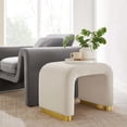 thumbnail image 4 of Koda Performance Velvet Waterfall Stool in Brass Almond, 4 of 10