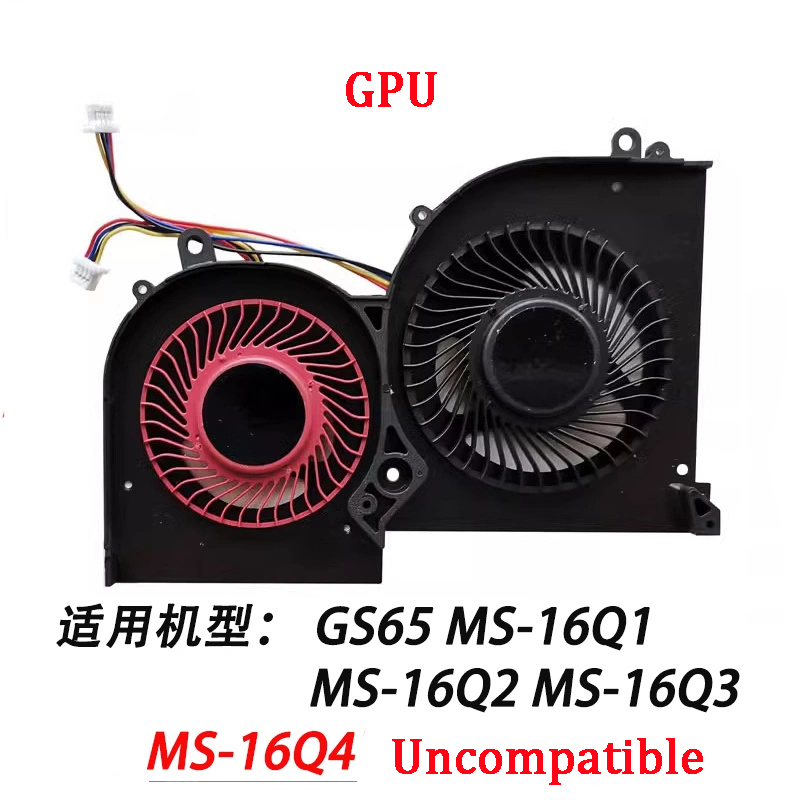 Laptop Cooler CPU GPU Cooling Fan For MSI GS65 GS65VR P65 MS-16Q2 16Q1 16Q3 MS-16Q4