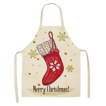 

KEUSN Christmas Kitchen Cooking Aprons Black And Red Plaid Aprons Adjustable Buffalo Plaid Baking Apron Grilling Christmas Apron With Snowflake Words Deer