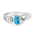 thumbnail image 6 of 10k White Gold Oval Blue Topaz And Diamond Ring, 6 of 6