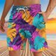 thumbnail image 5 of Pantalones Cortos Casuales de los Hombres Impresos Pantalones de Playa con Cordón de Bolsillo Deportivos, Poliéster Ligero para Primavera Verano Al Aire Libre Y Diario, 5 of 8