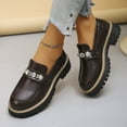 thumbnail image 2 of Xucatan Chunky Loafers for Women Platform Slip on Comfortable Dressy Shoes Shiny Broken Diamond Platform Round Toe Casual Loafers Fashion Office Work Business School Patent Leather Shoes Gift, 2 of 9
