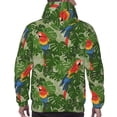 thumbnail image 7 of Uemuo Parrots And Tropical Leaves Pattern Men's Hoodie - Casual Pullover Hoodie with Kangaroo Pocket, Stylish Hooded Sweatshirt for Everyday Wear-3X-Large, 7 of 7