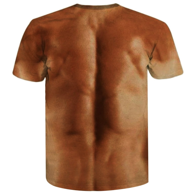 JDEFEG Target Collar Shirt Men's Fashion Casual 3D Digital Printing Muscle  Exercise Fitness Short Sleeve T-Shirt Top Blouse Men Dress Shirt Tan