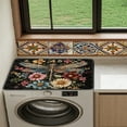 thumbnail image 4 of ZIATUBLES Dragonfly Floral Washer Dryer Dust Proof Top Cover Wrapped Design Washing Machine Top Protector Pad Versatile Home Laundry Room Kitchen Decor Accessories, 24 x 19.7 Inch, 4 of 7