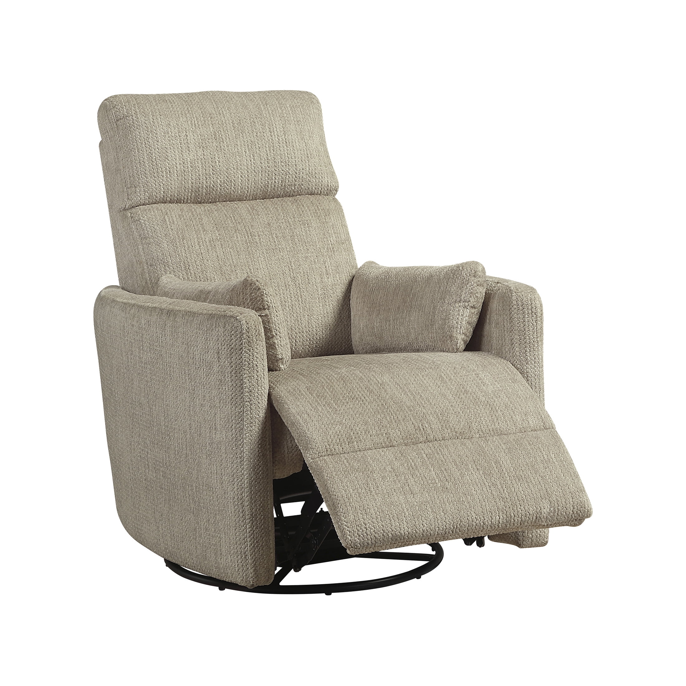 OakvillePark Arven Microfiber Swivel Glider Manual Reclining Chair, Brown