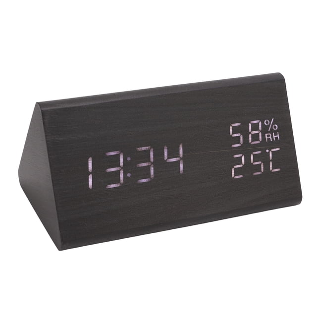 Reloj Digital de MaderaDespertador Digital Reloj de Madera Regulable Reloj Digital Compacto y Ligero Jadeshay A
