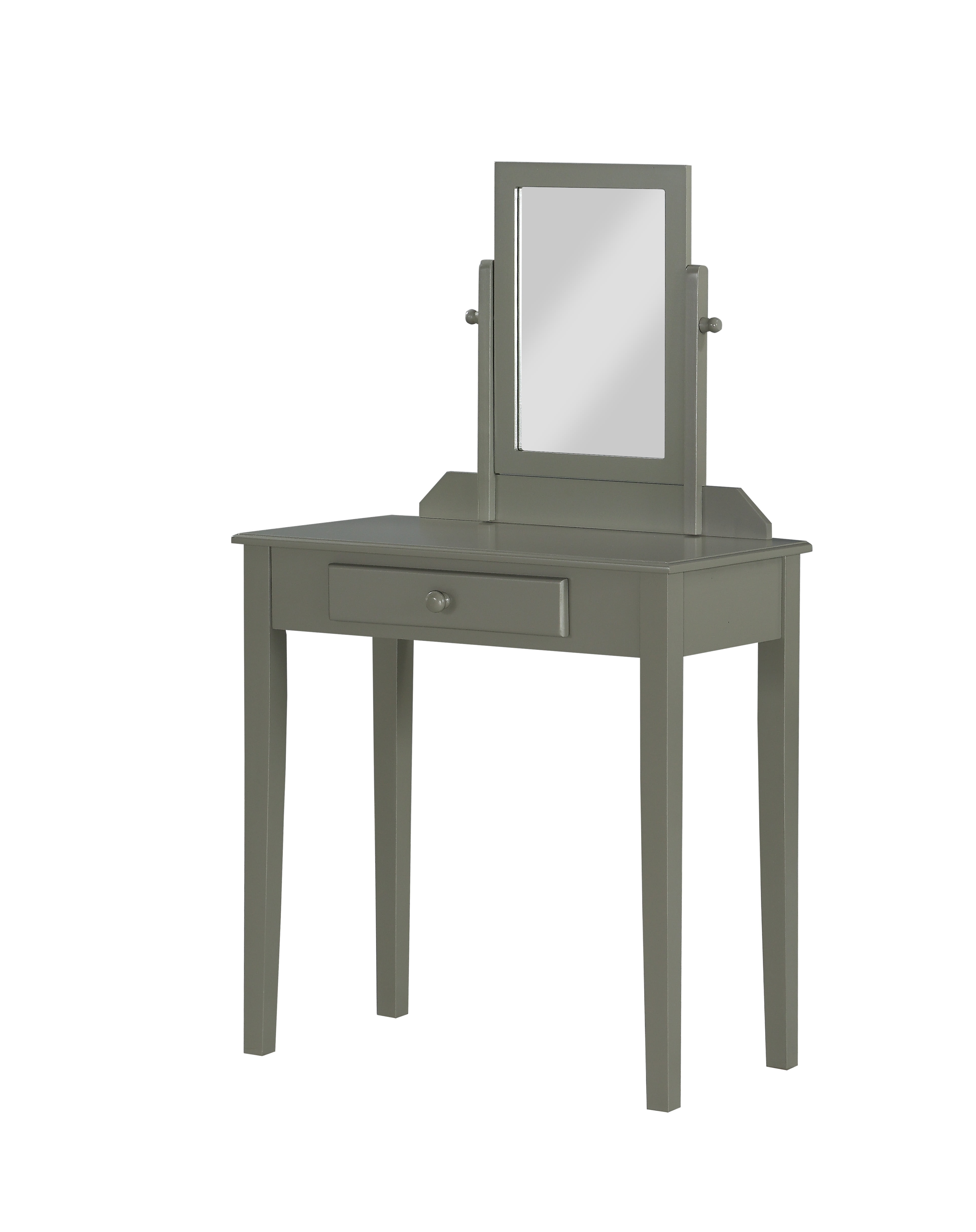 Single Mirror Vanity With Upholstered Stool Multiple Colors