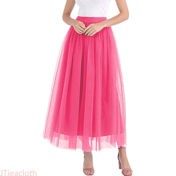 JTieacloth Tiered Layered Mesh Ballet Prom Party Tulle Tutu A Line Midi Skirt,Skirt for Women(Multicolor)