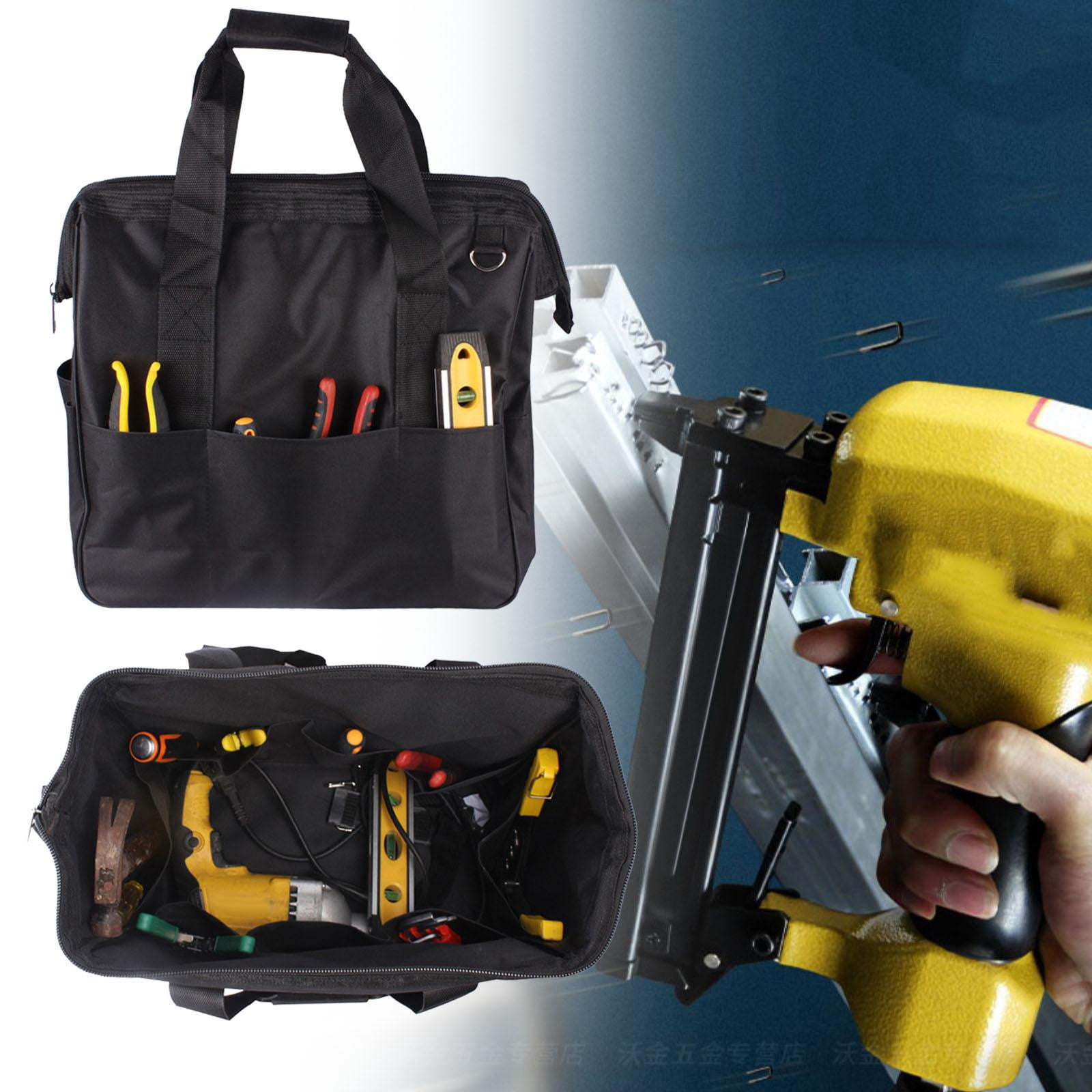 koolsoo Outdoor Tool Bag Tool Organizer Tool Carrying Case Zippered Wide Mouth Tool Tote Tool Handbag for Electrician Worker Plumbers