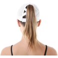 thumbnail image 2 of Blanco (circunferencia de la cabeza: 57-58 cm) Gorra de béisbol Mujeres Hombres Gorra de verano unisex Gorra deportiva anti UV Gorra de cola de caballo para correr Golf Ciclismo Senderismo Rojo Verde, 2 of 2