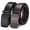 black-cafe, variant on Vlokii 2pcs Men's Leather Belt Automatic Ratchet Buckle Slide Belt for Dress Casual belt