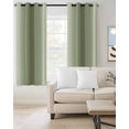 thumbnail image 2 of Sage Green Ombre Blackout Curtains, Light Blocking Print Window Curtains, Modern Abstract Art Farmhouse Gradient Thermal Insulated Window Drapes for Living Room Kitchen Cafe 2 Panels, 84"W x 84"L, 2 of 9