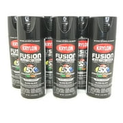 KRYLON 2702-6 PACK GLOSS BLACK All-In-One Fusion Paint & Primer - No Peel - 12 oz Aerosol