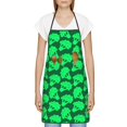 thumbnail image 3 of Easygdp Green Broccoli Apron Waterdrop Resistant with 2 Pockets,Oil Resistant Cooking Kitchen Chef Apron for Women Men, 3 of 7