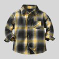 thumbnail image 2 of Plebaso Toddler Kids Baby Boys Girls Fashion Plaid Shirt Jacket Long Sleeve Lapel Button Shacket Boys Fall Winter Tops, 2 of 7