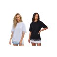 thumbnail image 3 of LMLYSoH Women's Summer Oversized T-Shirt Lace Patchwork Crew Neck Short Sleeve Loose Fitting Tops, 3 of 9