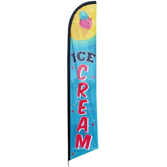 Ice Cream Feather Banner Swooper Flag - NO WIND REQUIRED - Replacement FLAG ONLY