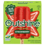 Outshine Non-GMO Strawberry Real Frozen Fruit Ice Bars, 6 Ct