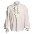 thumbnail image 1 of MYG Mens Medieval Renaissance Steampunk Ruffle Collar Blouse Pirate Vampire Shirt, 1 of 7