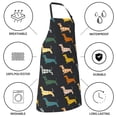 thumbnail image 5 of Goofa Plaid Dachshund Printed Waterproof Apron 33" Chef Aprons for Men Heavy Duty Chemical Work Apron Adjustable Bib Apron, 5 of 9