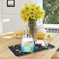 thumbnail image 6 of FREEAMG Day of Dead Mermaid Skeleton Floral Pattern Absorbent Dish Drying Mat, 16 x 18 Inches Microfiber Kitchen Countertop Table Protector Multi-purpose Counter Rack Sink Drainer Pad, 6 of 6