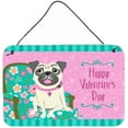 thumbnail image 2 of Carolines Treasures VHA3002DS66 Happy Valentines Day Pug Wall or Door Hanging Prints 6HX6W multicolor, 2 of 3