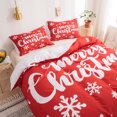 thumbnail image 4 of Move Over Red Christmas Bedding Sets King Snowflake Duvet Cover Set White Snowflake Pattern Microfiber Teens  Bedding No Filling, 4 of 9