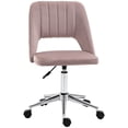thumbnail image 1 of Mid Back Office Chair Velvet Fabric Swivel Scallop Shape Computer Desk Chair, Pink, 1 of 7