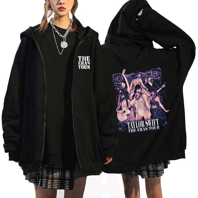Sudadera con capucha con estampado de Taylor The Eras Tour, chaquetas de gran tamaño con cremallera, chaqueta con capucha informal, ropa de calle de lana fina, abrigo con cremallera